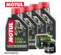 Yamaha XVS 950CR 2016-2017 Tagliando Olio Motul 5100 4T 10W-40 4 litri filtro