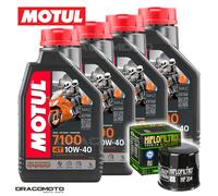 Yamaha XVS 950CR 2016-2017 Tagliando Olio Motul 7100 4T 10W-40 4 litri filtro