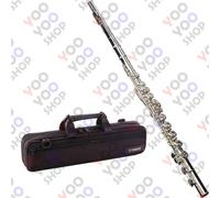 Yamaha YFL 222HD Silver Student Flute Offset G Custodia e Borsa ORIGINALE /...