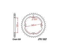 Supersprox Steel Yamaha 520x38 Rfe1857x38blk Rear Sprocket Argento 38t