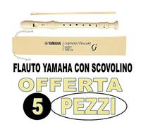 YAMAHA YRS23 5 Flauti CON SCOVOLINO e custodia - Flauti Didattici Dolci Soprano Bundle Speciale Scuola