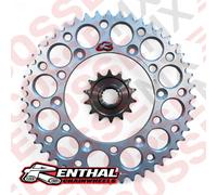 Yamaha YZ125 Renthal Pignone Set Lega Acciaio Pignoni Argento 2005-2024 13/49T