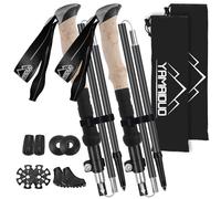 YAMAIDUO Bastoncini Trekking Alluminio, 2 Pezzi Nordic Bastoni Trekking 105-125 CM Pieghevoli, Antiurto, Racchette Trekking con 4 Paia di Cuscinetto in Gomma, Borsa per Montagna Escursioni Neve,Unisex