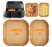 YAMAIDUO Carta Forno per Friggitrice ad Aria 120 Pezzi, Antigrasso Antiaderente Usa e Getta BPA Free Carta Per Friggitrice Ad Aria 6L/3L, Carta Forno Compatibile Con Philips Dual 3000/5000 Series