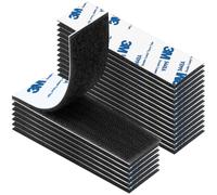 YAMAIDUO Velcro Adesivo Forte 20 Pezzi, 3 x 10 cm Feltro Adesivo Forte Biadesivo Extra Forte Riutilizzabile, Nastro Velcro per Tessuto Zanzariere Parete Porta per L'Attaccatura di Oggetti Casa, Nero