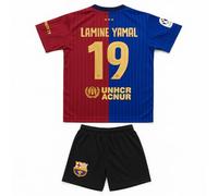 Yamal N. 19 Maglia da calcio per bambini, con design per i veri fan del Barcellona, in set con pantaloncini, per bambini e ragazzi, Blu, 152