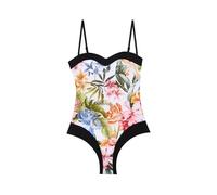 YAMAMAY - Costume da Bagno Intero Senza Ferretto, Leggermente Imbottito, Donna, Tahiti, Multicolore, Stampa Floreale