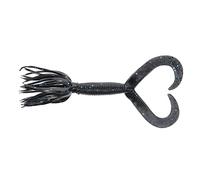 Yamamoto Gary Twin Tail Hula Grub, 10,2 cm, nero con fiocco blu