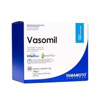 YAMAMOTO RESEARCH Vasomil 30 Bustine, Integratore Alimentare Drenante con Bromelina, Ippocastano, Pino Marittimo Pycnogenol e Mirtillo Blu, Supporta la Circolazione Venosa, Gusto Frutti Rossi