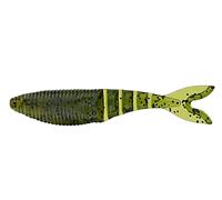 Yamamoto Zako - Esca da pesca multiuso in plastica morbida da 10,2 cm, progettata per imitare Bluegill o Shad, confezione da 6, anguria sbiadita con grande fiocco nero