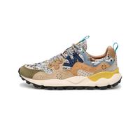 YAMANO 3 WOMAN Sneakers in suede e jaquard flower print cloud grey taupe cream