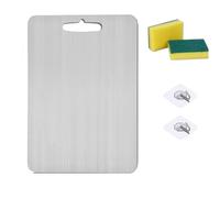 Yamato, Tagliere in titanio, per cucina, double-face, per uso alimentare, ispessito, per carne, frutta e verdura (S, 29 x 20 cm)