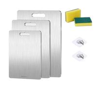 Yamato, Tagliere in titanio, per cucina, double-face, per uso alimentare, ispessito, per carne, frutta e verdura (S+M+L)