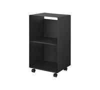 Yamazaki 10230 TOWER Portadischi a 2 Livelli con Ruote, nero,Acciaio/Nylon, minimalistisch, 38 x 40 x 73,3 cm (L x L x A)
