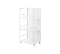 Yamazaki 1419 TOWER Carrello Portaoggetti a 3 Livelli Semichiuso, bianco,Acciaio/Nylon, minimalistisch, 32,1 x 42 x 84,5 cm (L x L x A)