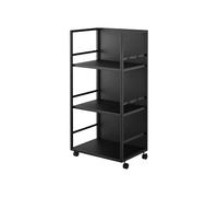 Yamazaki 1420 TOWER Carrello Portaoggetti a 3 Livelli Semichiuso, nero,Acciaio/Nylon, minimalistisch, 32,1 x 42 x 84,5 cm (L x L x A)
