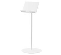 YAMAZAKI 1433 SMART Supporto regolabile per tablet, bianco, Acciaio/Resina ABS/Silicone, minimalista, 17x17x40.8-65.8 cm