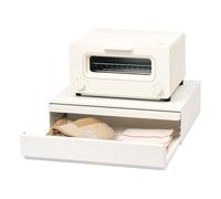 YAMAZAKI 2007 Vassoio Scorrevole per Piano di Lavoro con cassetto, Bianco, W45×D39.3×H13.5 cm