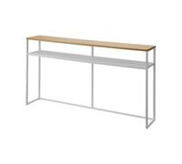 YAMAZAKI 2028 TOWER Console Table with Shelf, white, Steel/Wood, 126 x 20.5 x 65 cm