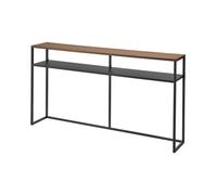 YAMAZAKI 2029 TOWER Console Table with Shelf, black, Steel/Wood, 126 x 20.5 x 65 cm