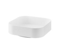 Yamazaki 2198 TOWER Rotating Storage Tray, white, ABS Resin/Silicone, 20 x 20 x 6.3 cm