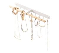 YAMAZAKI 2513 TOSCA WallMounted Accessory Rack, white, Steel/Wood, 32 x 4.5 x 6.7 cm