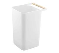 YAMAZAKI 3132 Como Cestino, Bianco, Legno/Polipropilene, Minimalista, 24 x 19.5 x 32 cm