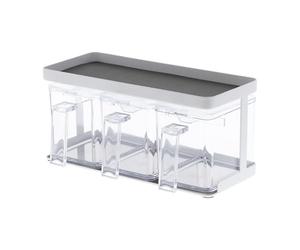 Yamazaki 3343 Tower Spice Bottles X3 & Rack, White, PS Resin/Steel, 27.5 x 11.5 x 13.5 cm