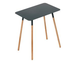 Yamazaki 3508 PLAIN Side Table Rectangular, black, Steel/Wood, 45 x 30 x 50 cm