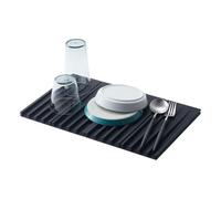 YAMAZAKI 3835-P Home - Scolapiatti pieghevole da cucina, in silicone, nero