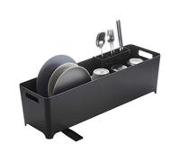 Yamazaki 4315 TOWER Slim Dish Drainer, black, ABS Resin, 55.5 x 16.5 x 16 cm