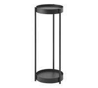 YAMAZAKI 4367 TOWER 2Tiered Plant Stand with Caster, black, Steel / Polypropylene / Nylon, 25 x 26.5 x 70 cm