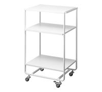 YAMAZAKI 4918 TOWER 3Tiered Wagon with Handle, white, Steel, 38 x 49 x 81.5 cm
