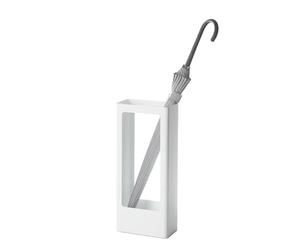 Yamazaki 4928 TOWER Slim Umbrella Stand, white, Steel/Silicone, 22 x 12 x 50 cm