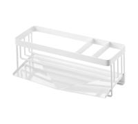 YAMAZAKI 5016 TOWER Sponge & Bottle Holder with Drainer, white, Steel, 25 x 10 x 9.5 cm