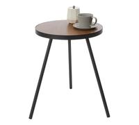 Yamazaki 5559 TOWER Round Side Table, black, Steel/Wood, 49 x 48 x 50 cm
