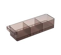 YAMAZAKI 5763 TOWER Fridge Organizer with Dividers, black, PS Resin, 11 x 37.5 x 8.2 cm