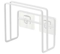 Yamazaki 6364 TOWER - Supporto per tagliere con gancio adesivo, bianco, in acciaio/silicone/policarbonato/PET/poliuretano, minimalista, 12 x 5,7 x 12 cm (lunghezza x larghezza x altezza)