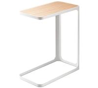 Yamazaki 7202 FRAME Side Table, white, Steel/Wood, 24 x 45 x 52 cm
