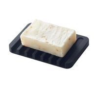 YAMAZAKI Self-Draining Soap Tray Vassoio portasapone, Silicone, Nero, Taglia Unica