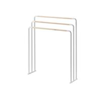 YAMAZAKI 7467 Plain Bath Towel Hanger, White, Steel/Wood, 70 x 19 x 83 cm - NUOV