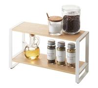 YAMAZAKI 7816 TOSCA 2Tiered Kitchen Rack, white, Steel/Wood, 33 x 12 x 19 cm