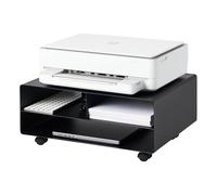 YAMAZAKI home Supporto per Stampante Desktop Tower, Acciaio, Magnete, Silicone, Nero