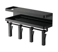 YAMAZAKI Home Tower, scaffale magnetico per spezie da cucina, con clip girevoli regolabili e facili da impugnare, con ganci resistenti, in acciaio