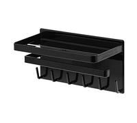 Yamazaki Industries 3549 - Scaffale da bagno multifunzione, con magnete, torre, nero, circa 22 x 11 x 12 cm