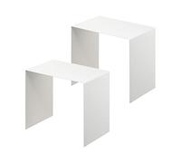 YAMAZAKI Riser (Set of 2) Home Appendiabiti per Albero e Cappelli, Lega di Acciaio, Bianco, Alto