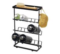 YAMAZAKI Shower Dispenser Caddy Home-Portaoggetti da Doccia autoportante, in Acciaio, Nero, Medium