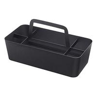 YAMAZAKI Storage Caddy Cassetta degli Attrezzi, Metallo Silicone Lega Acciaio Legno, Nero, L