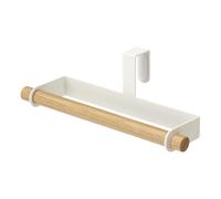 Yamazaki 7818 TOSCA Appendiabiti da cucina, bianco, Acciaio/Legno, minimalista, 19 x 7.5 x 6 cm