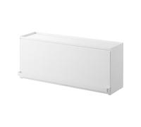 YAMAZAKI Tower 1452 - Contenitore semi-chiuso per angolo cottura, colore: bianco, in acciaio/resina POM, polipropilene/silicone, minimalista, 17,7 x 60 x 25,2 cm
